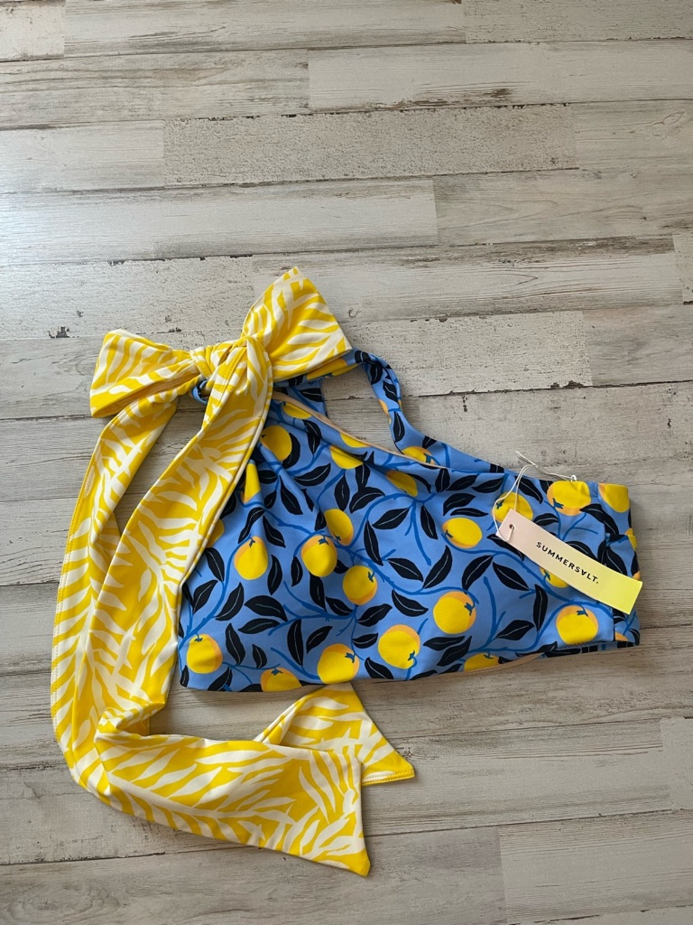 NWT Summersalt x Diane von Furstenberg Lemonade Print Bikini Top Size 4